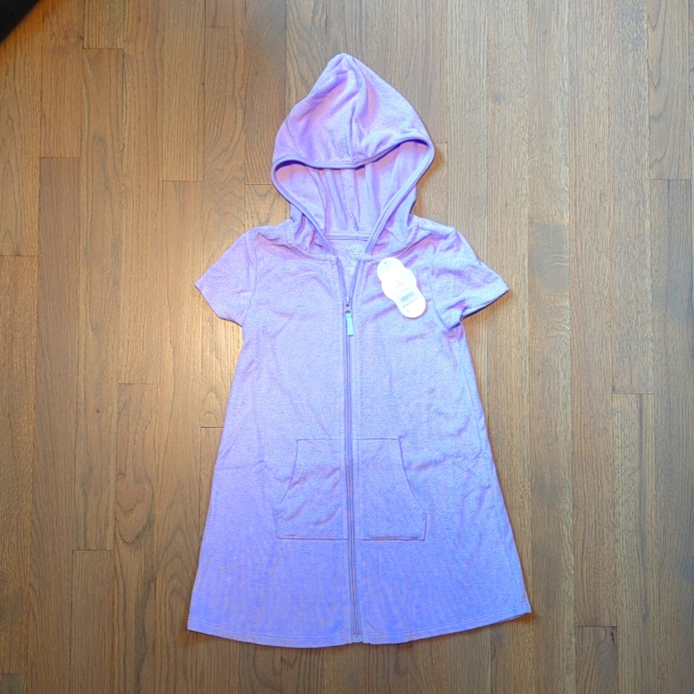 Girls Light Purple Terrycloth Swimsuit Coverup - Size S (6-6x)